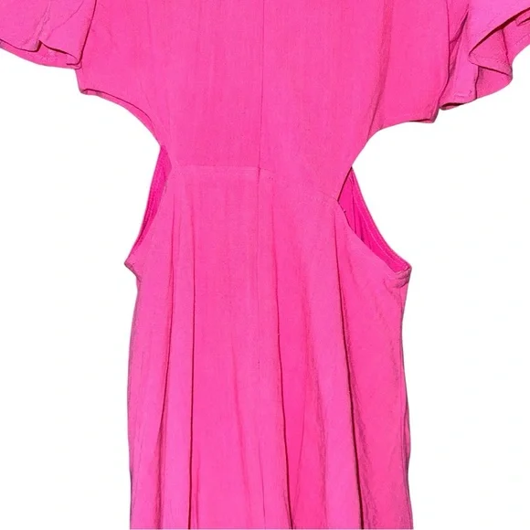 NWT LULU’S Perfect Day for Love Pink Cutout Tie-Front Mini Dress Size Medium - Picture 9 of 14